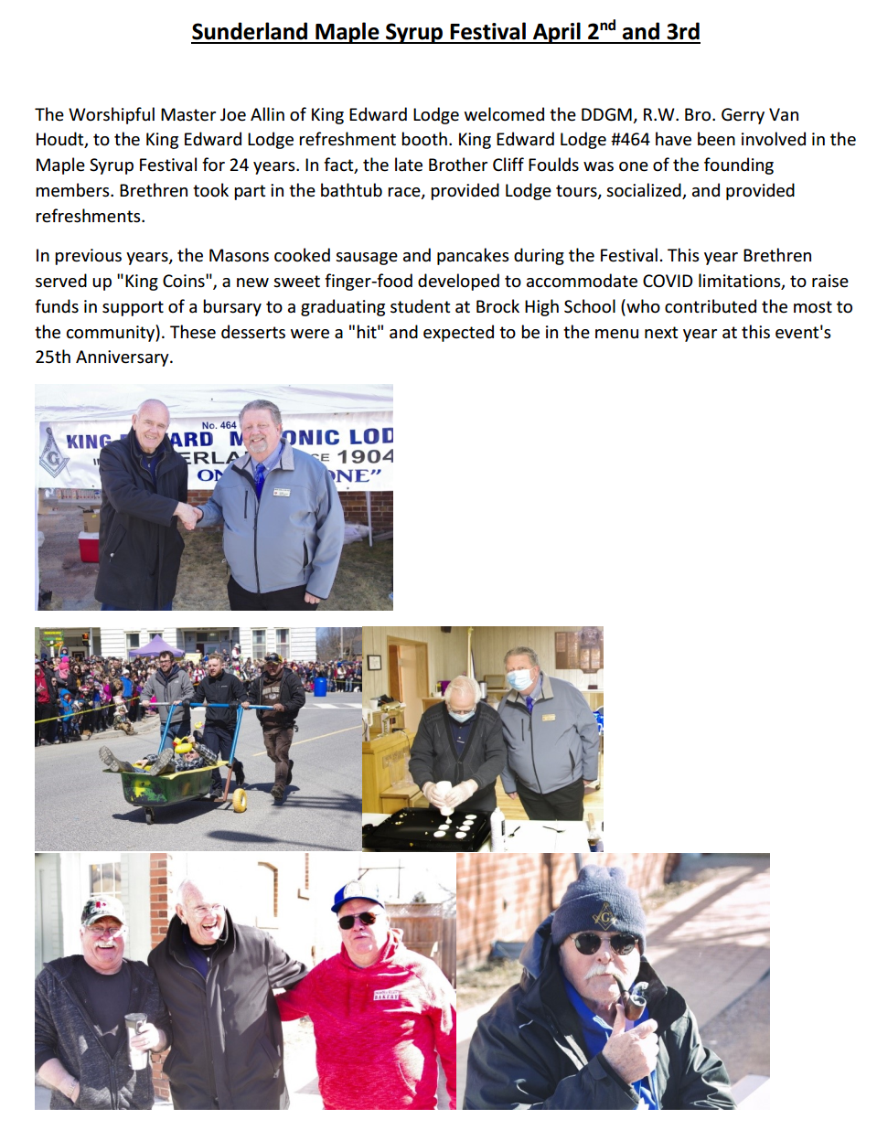Sunderland Maple Syrup Festival April 2nd and 3rd, 2022